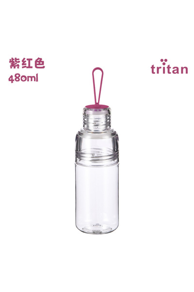 Generic Tritan Water Bottle 480ml Wide Mouth Silicone Handle Portable Sports Cup