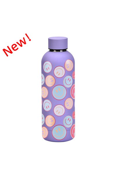 Generic Stainless Steel Insulated Water Bottle 500ml Small Mouth Abstract Print