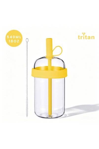 Generic Tritan Straw Cup 540ml Milk Tea Coffee Portable Water Bottle