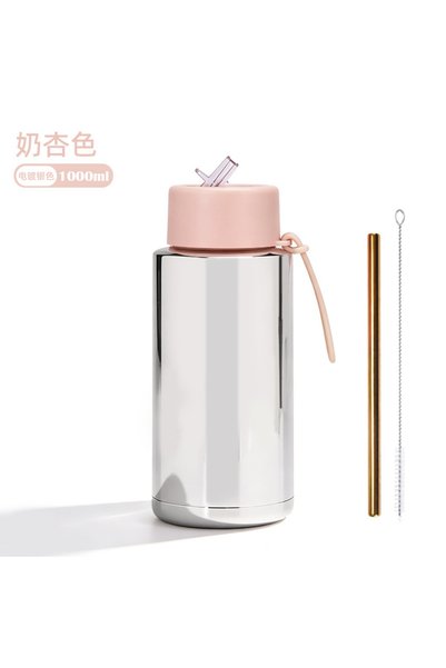Generic Stainless Steel Sports Water Bottle 1L Wide Mouth Outdoor Travel Cup