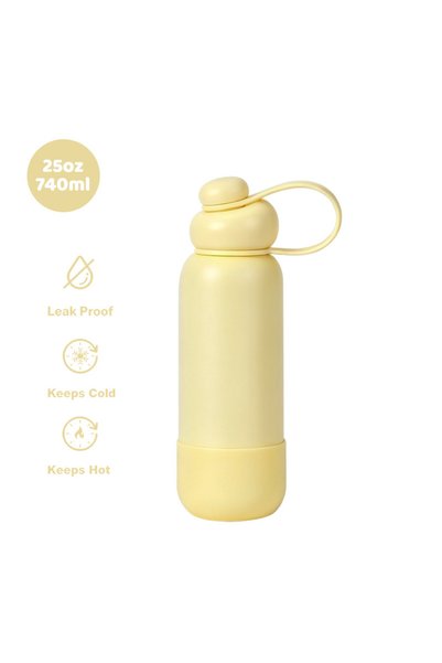 Generic Stainless Steel Sports Water Bottle Handle Spout Outdoor Insulated