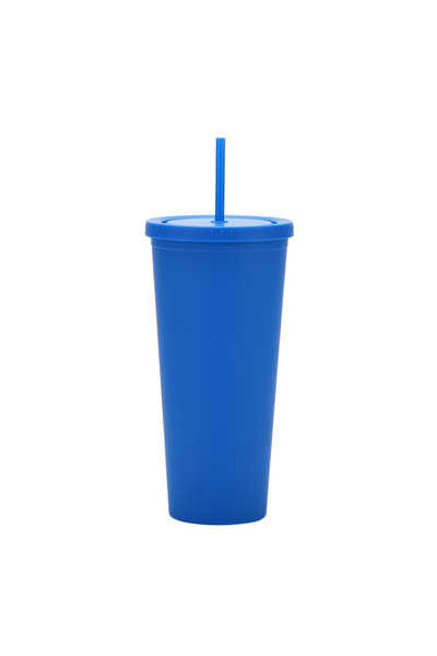 Generic Double Wall AS Plastic Straw Tumbler 1000ml with Lid Portable Travel ...