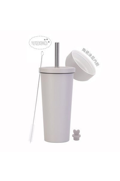 Generic Ceramic Liner Vacuum Insulated Straw Cup 710ml Boba Milk Tea