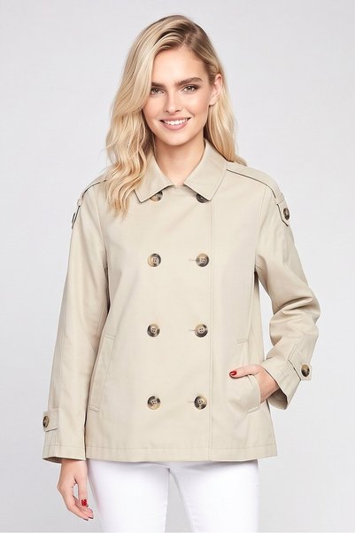 Sam Edelman Women Solid Trench Coat, Beige
