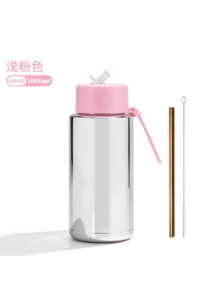 Generic Stainless Steel Sports Water Bottle 1L Wide Mouth Outdoor Travel Cup