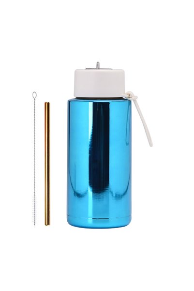 Generic Electroplated Stainless Steel Water Bottle 1L Wide Mouth for Outdoor ...