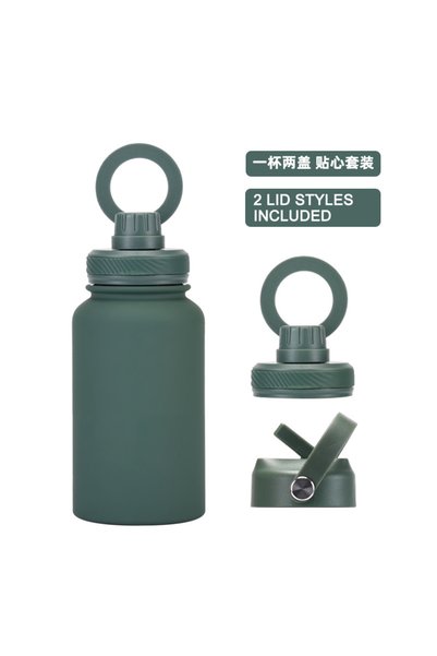 Generic Magnetic Phone Holder Insulated Straw Bottle 650ml Dual Lid Outdoor S...