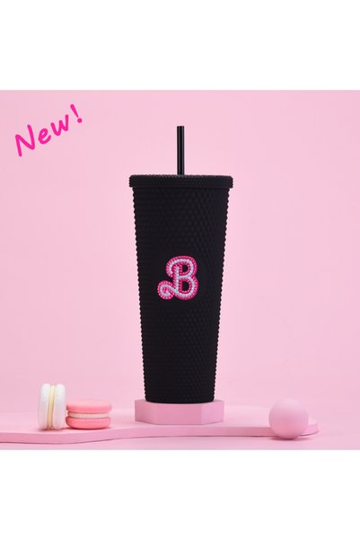 Generic Double Wall Plastic Straw Tumbler 710ml Diamond Shape Portable Travel...