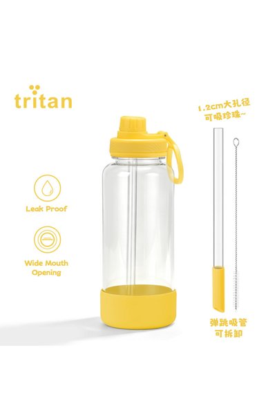 Generic Tritan Water Bottle 1000ml Wide Mouth Handle Portable Outdoor Cup