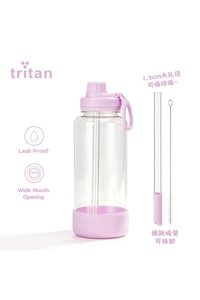 Generic Tritan Water Bottle 1000ml Wide Mouth Handle Portable Outdoor Cup