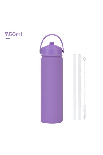 Generic Stainless Steel Wide Mouth Insulated Sports Bottle 750ml Spout Handle...