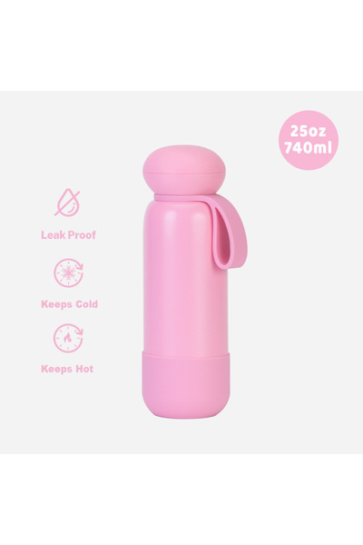 Generic Stainless Steel Insulated Sports Water Bottle 740ml Handle Outdoor Tr...