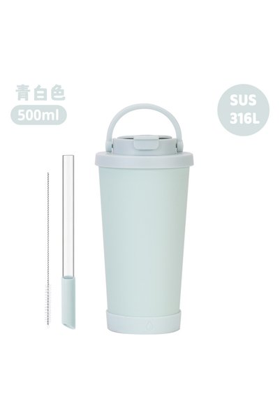 Generic كوب معزول بجدار مزدوج من الفولاذ المقاوم للصدأ 316 مع غطاء قابل للطي ...
