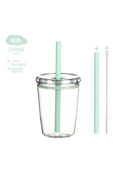Generic Tritan Straw Tumbler 350ml Portable Coffee Cup for Bubble Tea Daily Use