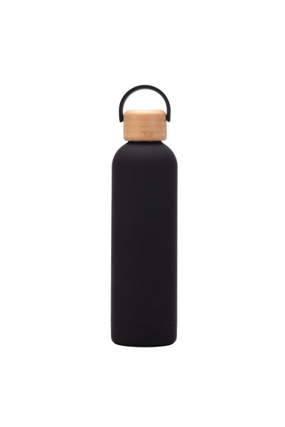 Generic Vacuum Insulated Water Bottle 750ml Bamboo Lid Handle Hiking Outdoor