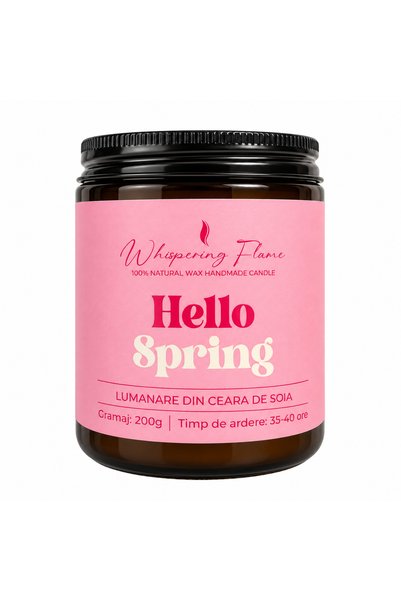 Whispering Flame Lumânare parfumată, turnată manual, premium - Hello Spring, ...