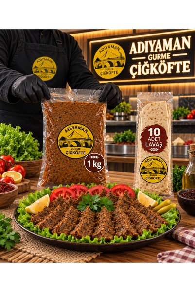 Yöresel Adıyaman Gurme 1 Kg Vakumlu Çiğköfte 10 Adet Lavaş