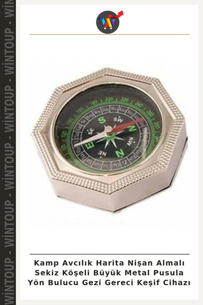 Wintoup Camping, Hunting, Map, Sighting, Octagonal, Large Metal Compass, Dire...