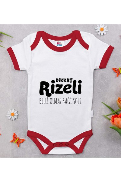 Bk Gift BK Kids "Dikkat Rizeli" Design Red Baby Bodysuit-1, 6–9 Months, 32659ac3