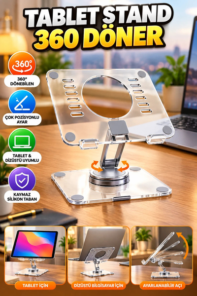 canrodi Transparent Tablet and Mini Laptop Stand – Multi-Position Adjustable ...