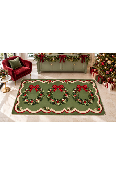 Rugs Modern Halı ETA New Year's-Themed Patterned Woven Woven-Back Rug eta4479