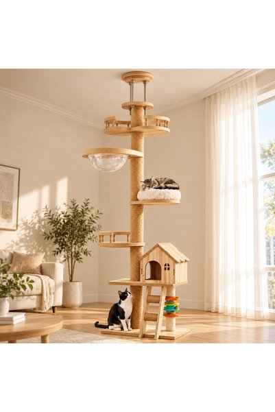 VINNYSEN 2.8m Floor to Ceiling Cat Tree Tower for Indoor Cats, Large Cat Tree...