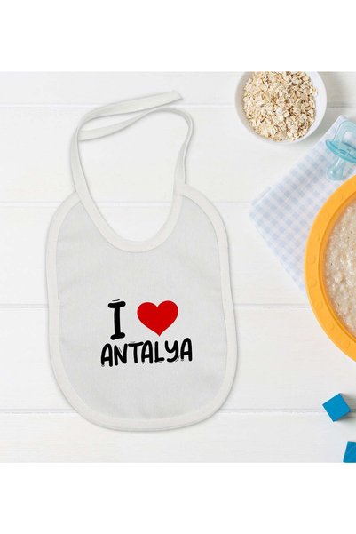Bk Gift BK Kids "I Love Antalya" Design Baby Bib - Model 1