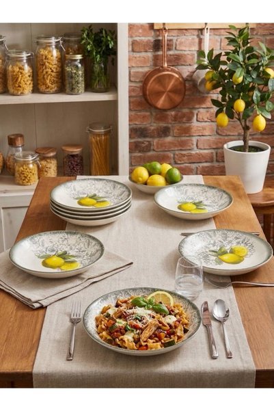 Güral Porselen 6 LI LEMON-PATTERNED DINNER PLATE GR