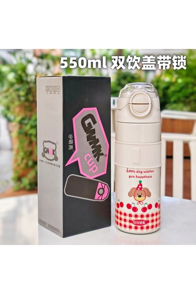 Generic Stainless Steel Vacuum Insulated Dual Drink Flip Straw Cup Portable