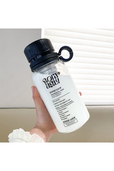 Generic كوب ماء زجاجي من البوروسيليكات للمكتب مع مقبض وسعة كبيرة
