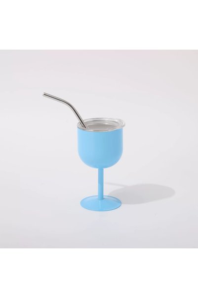 Generic 304 Stainless Steel Stemmed Cup 4oz Straw Double Wall Vacuum Outdoor