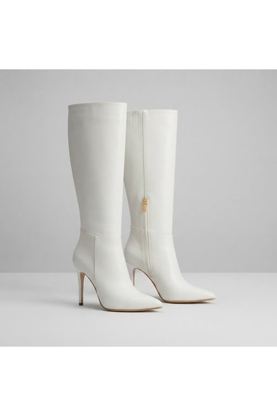 KİNDEP (Modal Moda) Women's Zipper Boots, WHITE