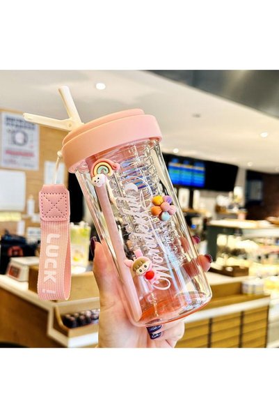 Generic Glass Sports Water Bottle Portable Travel Tumbler Outdoor Fitness Cup