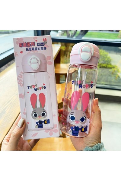 Generic Kids Plastic Straw Cup Portable School Travel Water Bottle