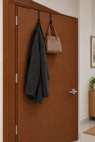 Edora Home Siyah Çift Kancalı Metal Kapı Arkası Askılık, Çok Amaçlı Pratik Ev Düzenleyici