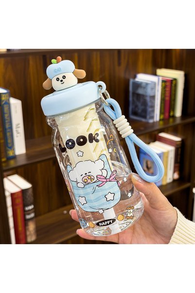 Generic Plastic Straw Cup Tea Infuser Handle Portable Travel Summer Bottle