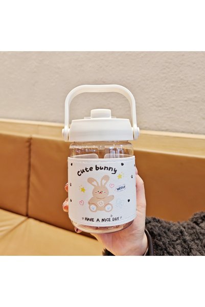Generic كوب قهوة بلاستيكي مزدوج الاستخدام مع غطاء جلدي، مناسب للطلاب والسفر