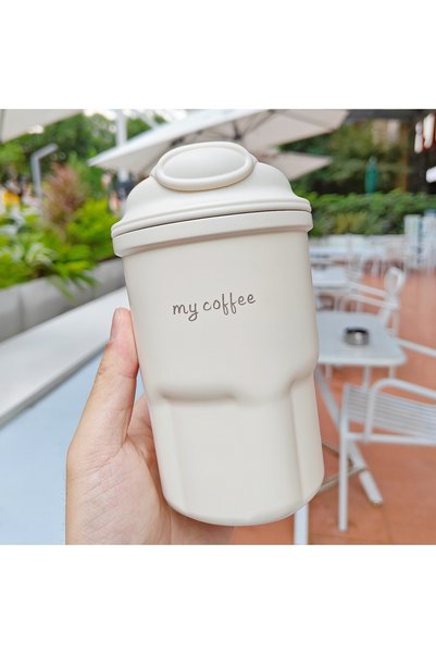 Generic كوب قهوة معزول حراريًا من الفولاذ المقاوم للصدأ، كوب مزدوج الاستخدام،...
