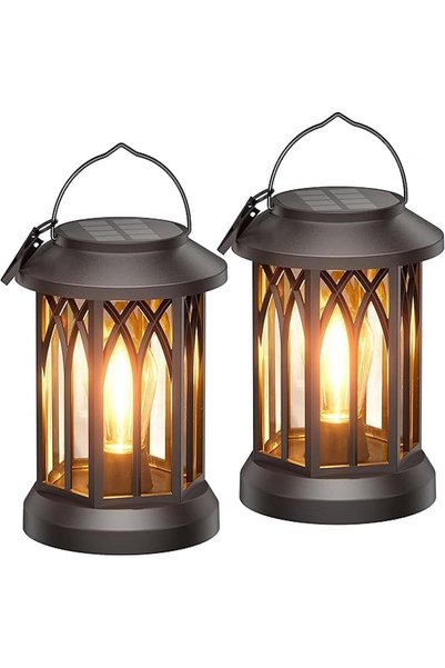 Yelajoy 2 PCS Solar Lanterns,Outdoor Waterproof Hanging Lights