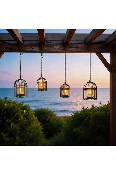 SoulBay Solar Lanterns for Outdoor, 4 Pack (2 L, 2 S), Waterproof Hanging Lig...