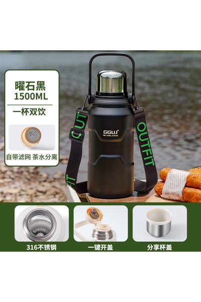 Generic كوب شاي معزول حراريًا من الفولاذ المقاوم للصدأ 316، بتصميم مزدوج لفصل...