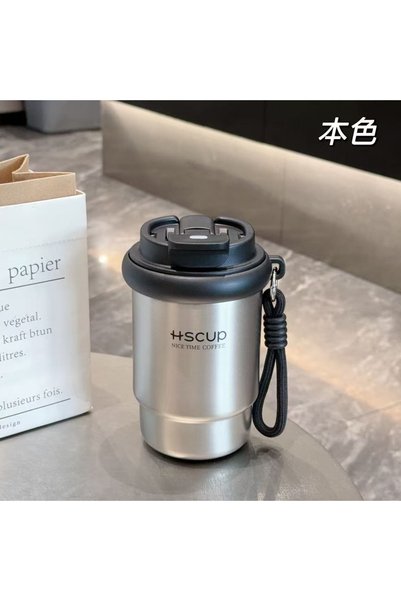 Generic Stainless Steel Vacuum Coffee Cup Office Outdoor Dual Drink Straw