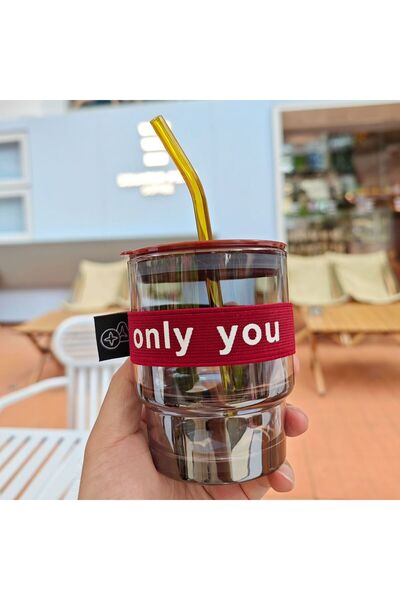 Generic Glass Straw Cup Heat Resistant Coffee Tumbler Travel Gift Cup