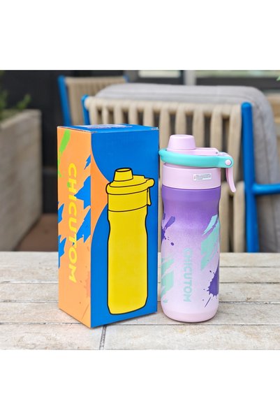 Generic Spray Insulated Sports Straw Cup Large Vacuum Cold Student Bottle