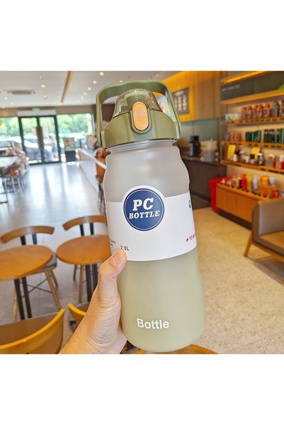 Generic Frosted Plastic Sports Water Bottle Flip Straw Large Capacity Travel Cup