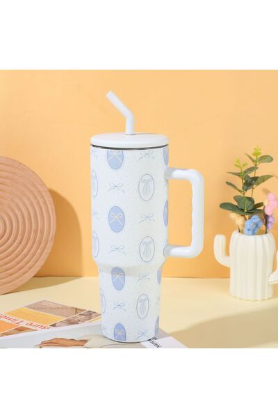 Generic كوب سيارة معزول من الفولاذ المقاوم للصدأ بتصميم فيونكة ثلاثية الأبعاد...