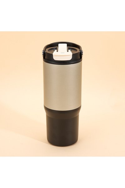 Generic Double Wall Stainless Steel Coffee Cup Flip Lid Ring Spillproof