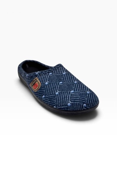 GEZER 16721-27 Striped Patterned Thermal Men's House Slippers, Sizes 41–45