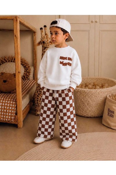 Kids Boy's Checkered Top and Bottom Set