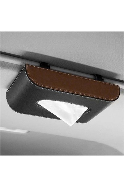 Generic Car Tissue Holder, PU Leather Sun Visor Pocket Tissue Dispenser with ...